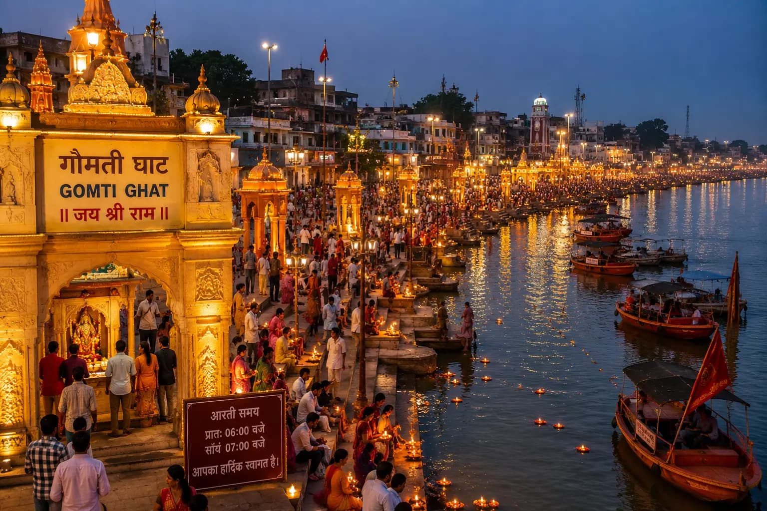 Gomti Ghat Deep Daan at Gomti Ghat