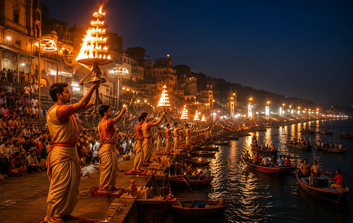 Kashi Ganga Aarti & Deep Daan at Kashi Ganga Ghat